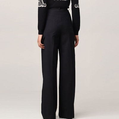 (W) Pantalones Casuales Azul de Pierna Ancha y Tiro Alto ''S Max Mara. 11361419600003-Opera Purchase (W) Pantalones Casuales Azul de Pierna Ancha y Tiro Alto ''S Max Mara. 11361419600003-Opera