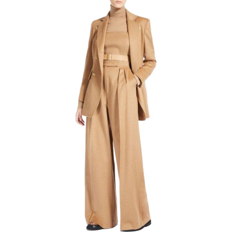 Lookbook (W) Pantalones Beige de Pierna Ancha Cintura Alta Casual ''S Max Mara MaxMara 1136033306