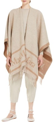 (W) 막스마라 힐다 로고 자카드 울 판초 베이지 미디움 길이 케이프. 4736054106001-HILDE Lookbook (W) 막스마라 힐다 로고 자카드 울 판초 베이지 미디움 길이 케이프. 4736054106001-HILDE