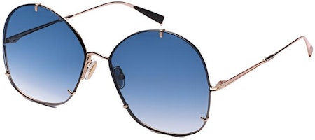 (Women) 'S Max Mara MaxMara Irregular Gold Metal Sunglasses with Logo Design for Women HOOKS 00008 (Women) 'S Max Mara MaxMara Irregular Gold Metal Sunglasses with Logo Design for Women HOOKS 00008