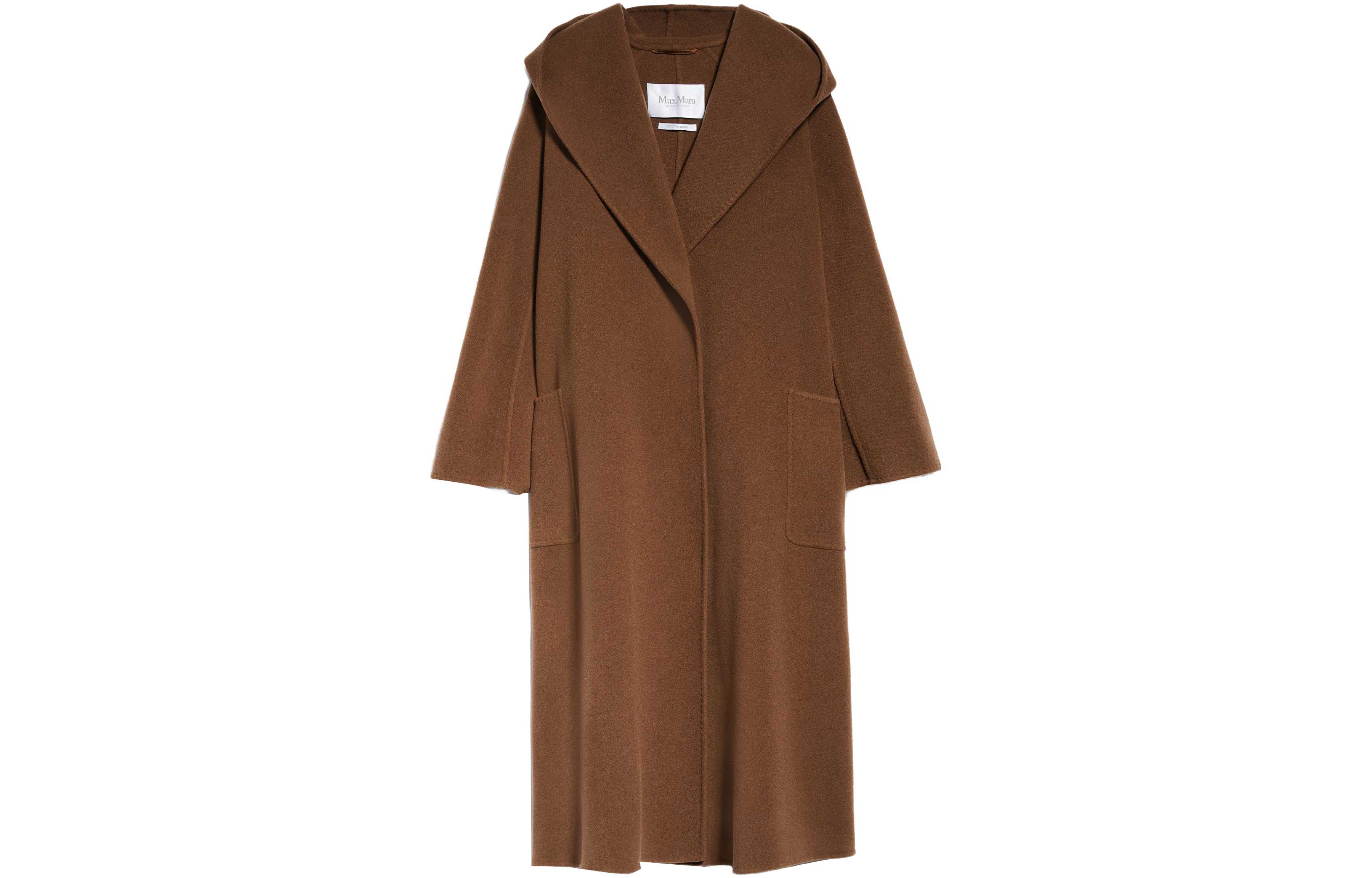 (Women) 'S Max Mara MaxMara Jabot Series Belted Hooded Mid-Length Coat Brown for Women 1016063306001-JABOT