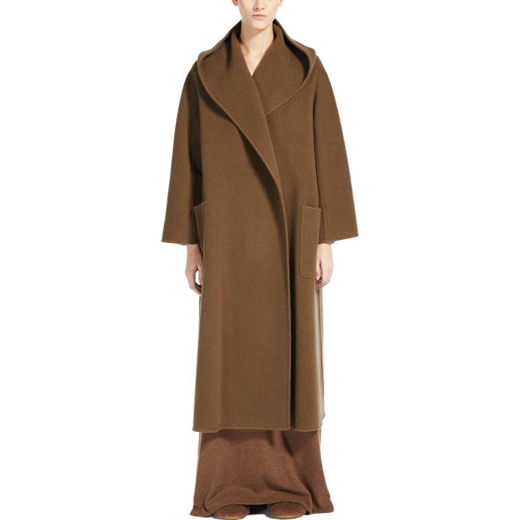(Women) 'S Max Mara MaxMara Jabot Series Belted Hooded Mid-Length Coat Brown for Women 1016063306001-JABOT 圖 3