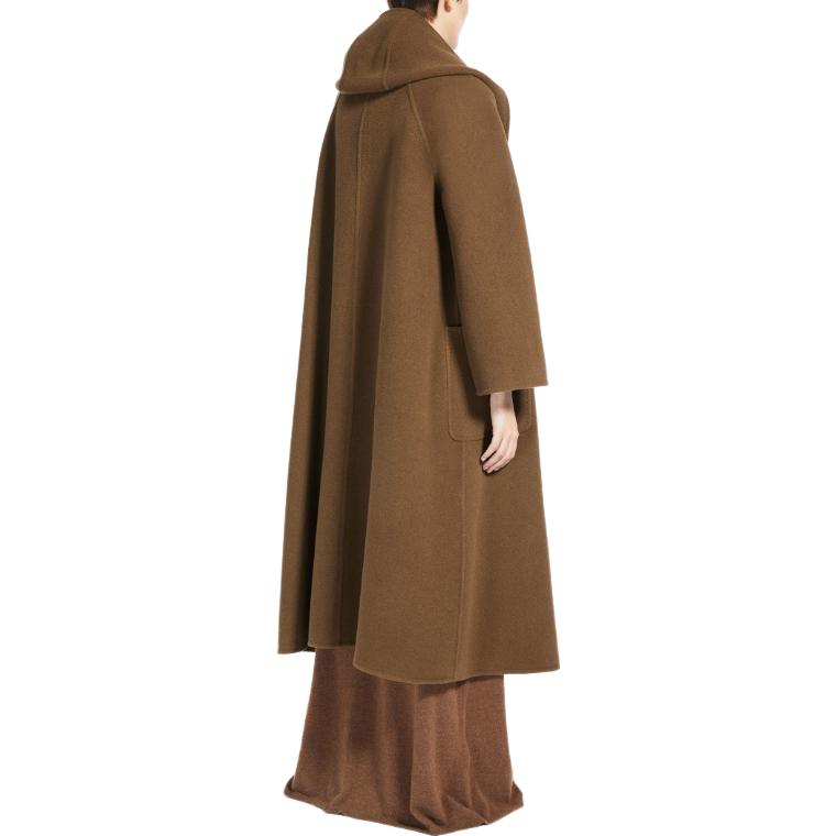 (Women) 'S Max Mara MaxMara Jabot Series Belted Hooded Mid-Length Coat Brown for Women 1016063306001-JABOT 圖 4