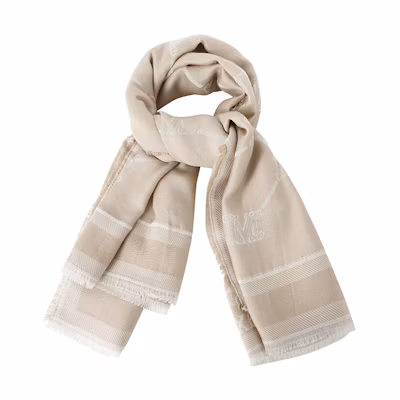 (Women) 'S Max Mara MaxMara Jacquard Shawl Knit Scarf Women’s Beige Color. 1454108106006-MOLVENO