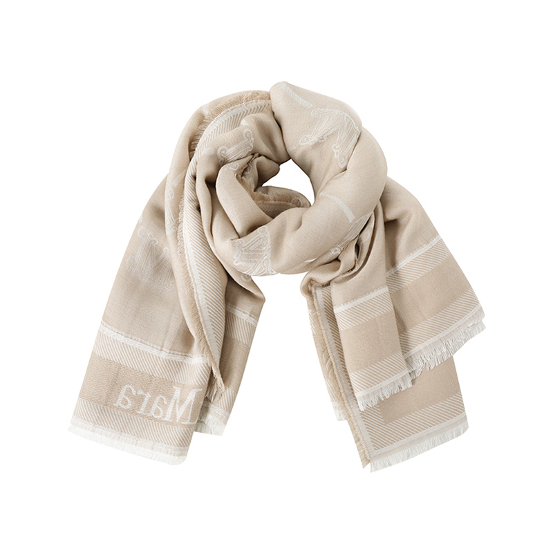 Lookbook (W) ''S Max Mara MaxMara Bufanda Jacquard de Punto Beige para Mujer. 1454108106006-MOLVENO