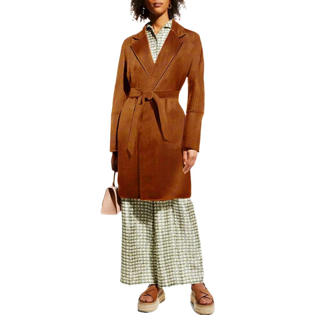 Purchase (W) ''S Max Mara MaxMara 卡其焦糖色羊毛羊絨長袖大衣 10110621000003-KAKI