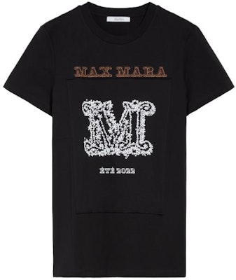 (Women) 'S Max Mara MaxMara Key Series Logo Print Crewneck T-Shirt Obsidian Black. 1941042206012-KEY Buy (Women) 'S Max Mara MaxMara Key Series Logo Print Crewneck T-Shirt Obsidian Black. 1941042206012-KEY