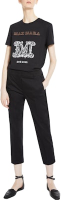 (Women) 'S Max Mara MaxMara Key Series Logo Print Crewneck T-Shirt Obsidian Black. 1941042206012-KEY Lookbook (Women) 'S Max Mara MaxMara Key Series Logo Print Crewneck T-Shirt Obsidian Black. 1941042206012-KEY