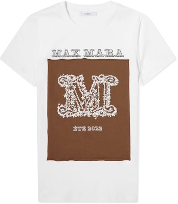 (W) ''S 맥스마라 키 시리즈 화이트 로고 프린트 크루넥 반팔 티셔츠 1941042206010-KEY Order (W) ''S 맥스마라 키 시리즈 화이트 로고 프린트 크루넥 반팔 티셔츠 1941042206010-KEY