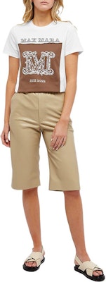 (W) ''S 맥스마라 키 시리즈 화이트 로고 프린트 크루넥 반팔 티셔츠 1941042206010-KEY Lookbook (W) ''S 맥스마라 키 시리즈 화이트 로고 프린트 크루넥 반팔 티셔츠 1941042206010-KEY