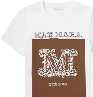 (W) ''S 맥스마라 키 시리즈 화이트 로고 프린트 크루넥 반팔 티셔츠 1941042206010-KEY Details for (W) ''S 맥스마라 키 시리즈 화이트 로고 프린트 크루넥 반팔 티셔츠 1941042206010-KEY