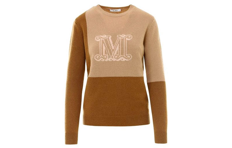 (Women) 'S Max Mara MaxMara Knit Pullover Sweater Colorblock - Camel 13610311600-014