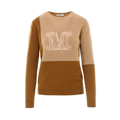 (Women) 'S Max Mara MaxMara Knit Pullover Sweater Colorblock - Camel 13610311600-014