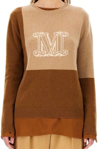(W) ''S Max Mara MaxMara 拼色針織套頭毛衣 - 駝色 13610311600-014 Shop (W) ''S Max Mara MaxMara 拼色針織套頭毛衣 - 駝色 13610311600-014