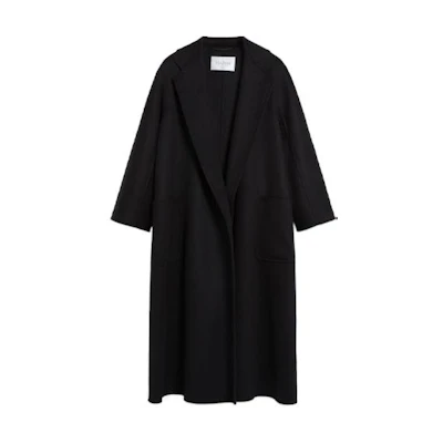 (Women) 'S Max Mara MaxMara Labbro Series Black Cashmere Bathrobe Coat 11016090906004-LABBRO