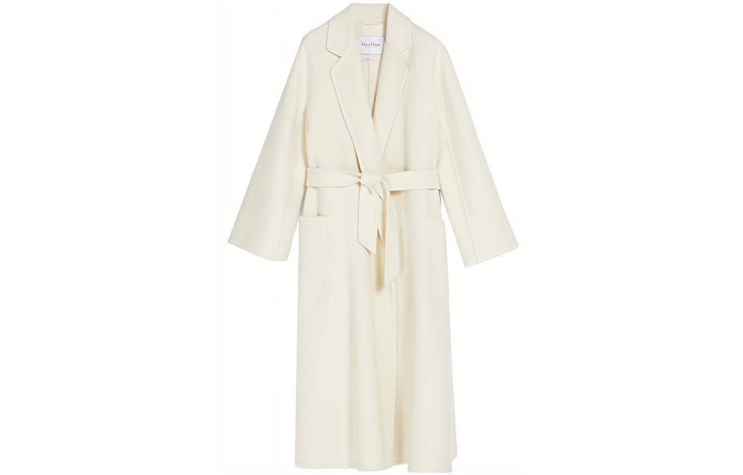 (Women) 'S Max Mara MaxMara Labbro Series  White Cashmere Coat Bathrobe Style Jacket 1011103106001-LUDMILLA1