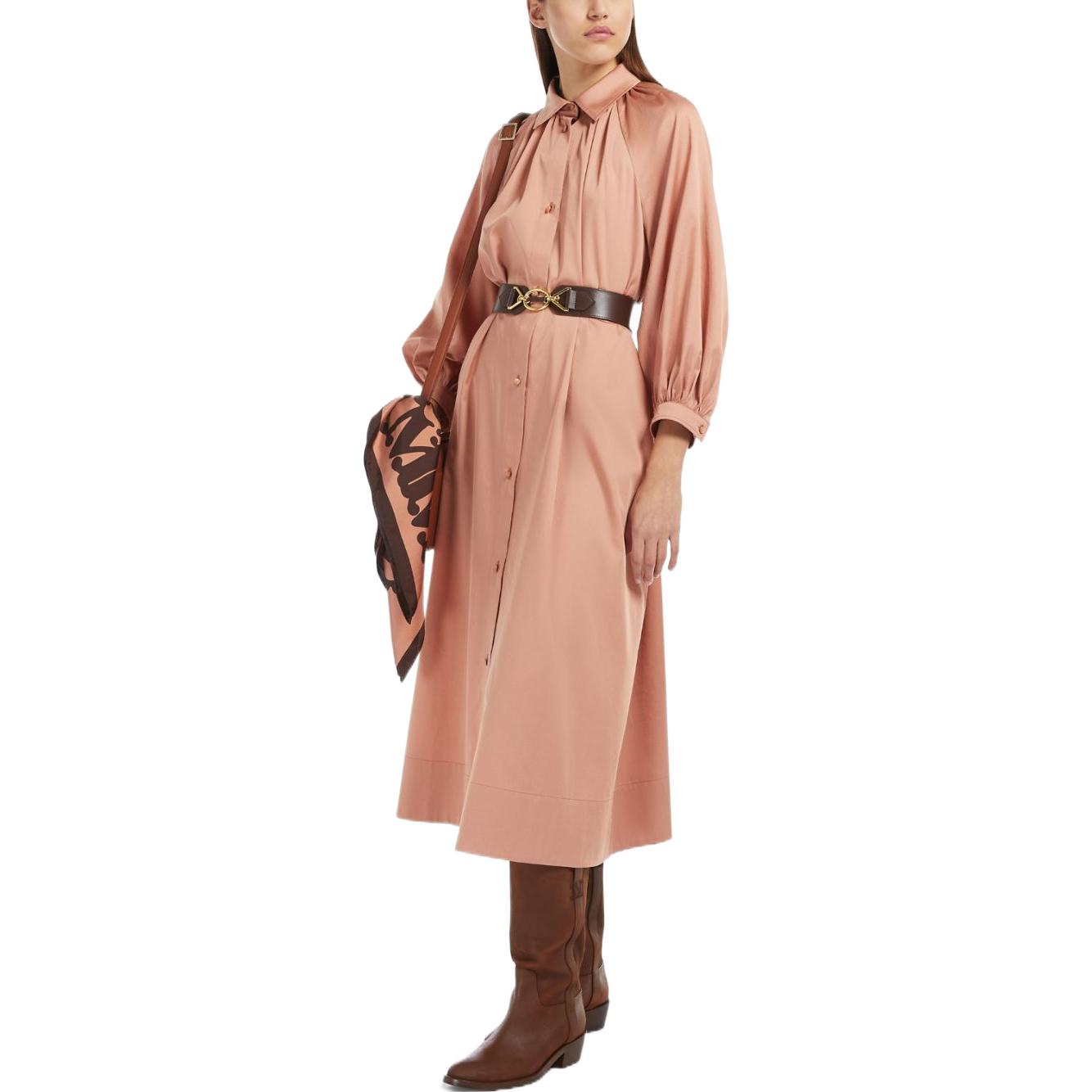Purchase (Women) 'S Max Mara MaxMara Lega  Pink Long Sleeve Shirt Dress Solid Color 1226112906004-LEGA