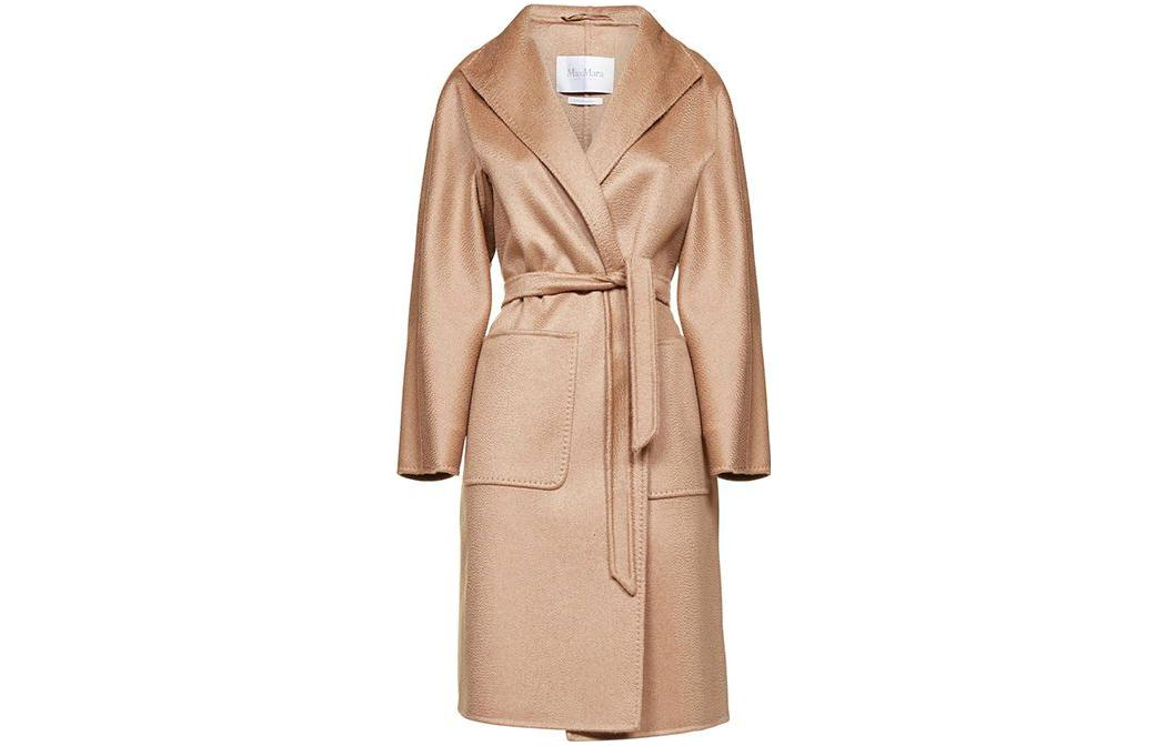 (Women) 'S Max Mara MaxMara Lilia  Camel Beige Long-Sleeve Tie-Waist Coat 10110921600020-LILIA