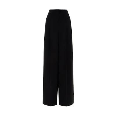 (Women) 'S Max Mara MaxMara Lino High-Waist Loose Straight Casual Pants Women’s Black 1136044106004-LINO