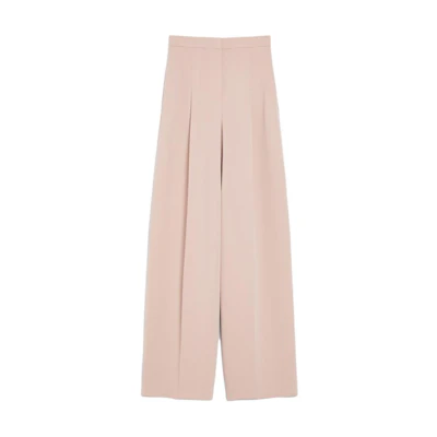 (Women) 'S Max Mara MaxMara Lino High-Waisted Wide-Leg Zipper Casual Pants Women Pink. 1136044106002-LINO