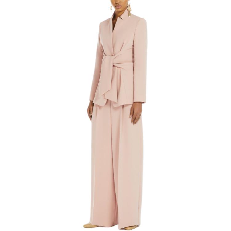 Lookbook (Women) 'S Max Mara MaxMara Lino High-Waisted Wide-Leg Zipper Casual Pants Women Pink. 1136044106002-LINO