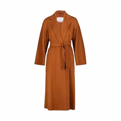 (Women) 'S Max Mara MaxMara Ludmilla Cashmere Coat for Women in Caramel Brown with Pockets 1016052906003-LUDMILL