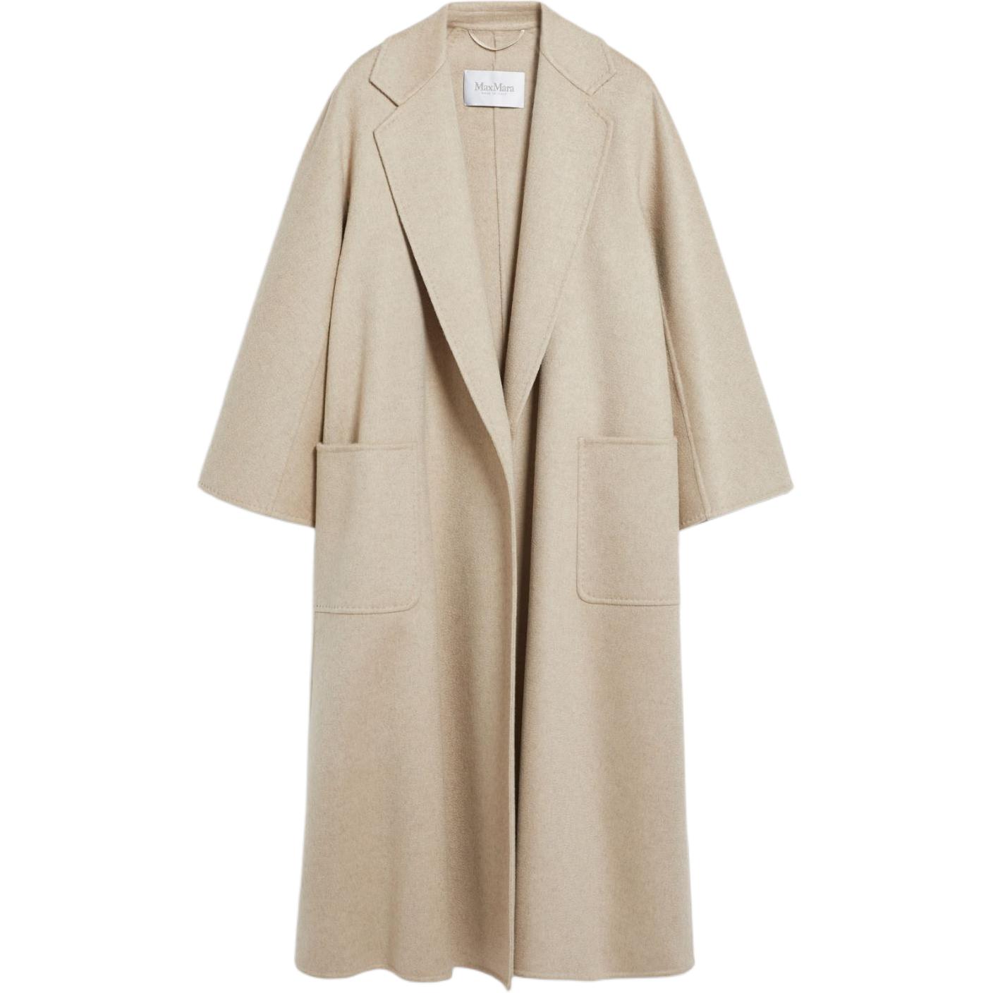 (Women) 'S Max Mara MaxMara Ludmilla Icon Coat Beige  Long Sleeved Mid-Length Loose Fit Coat 1016054106032-LUDMILLA