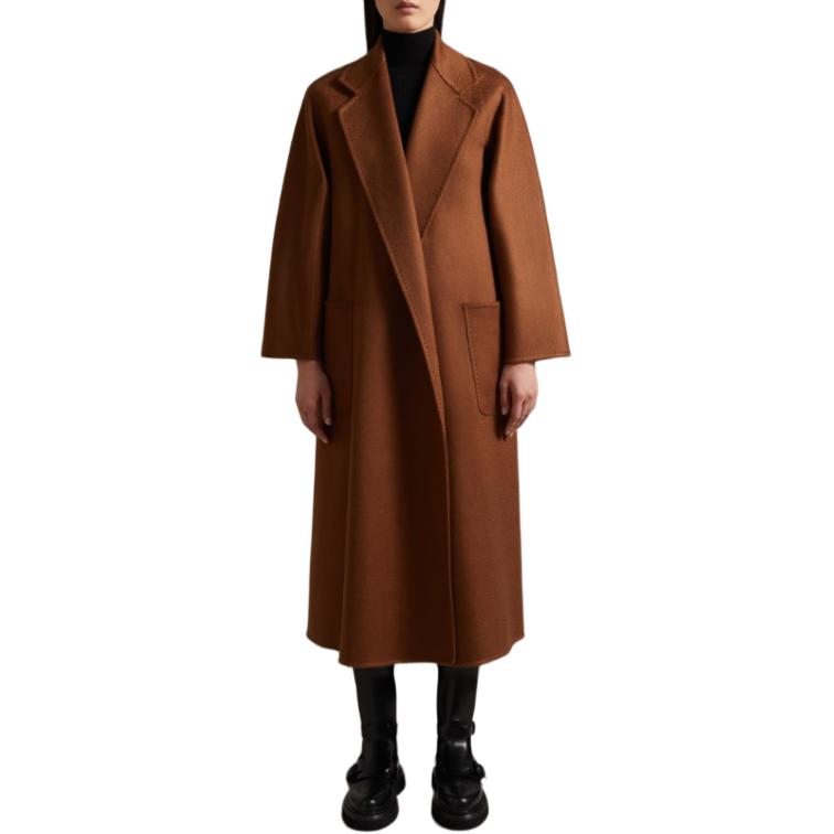 (Women) 'S Max Mara MaxMara Ludmilla Icon Tobacco Long Coat  Solid Color Lapel Jacket. 1016054106003-LUDMILLA 圖 3