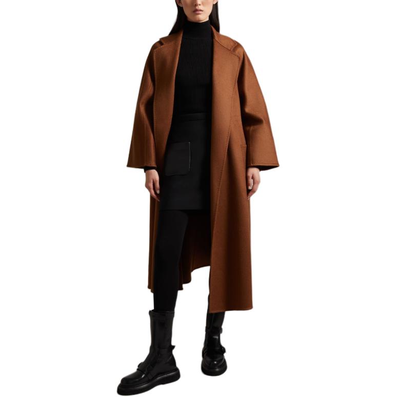 (Women) 'S Max Mara MaxMara Ludmilla Icon Tobacco Long Coat  Solid Color Lapel Jacket. 1016054106003-LUDMILLA 圖 5