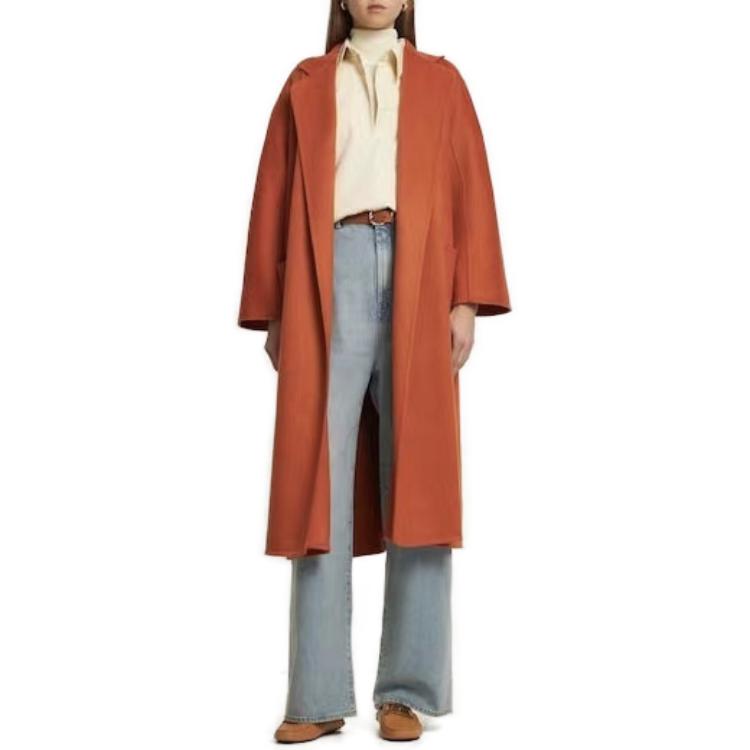Purchase (Women) 'S Max Mara MaxMara Ludmilla Labbro  Cashmere Robe Coat in Pumpkin Orange 2310110831000053-LUDMILLA