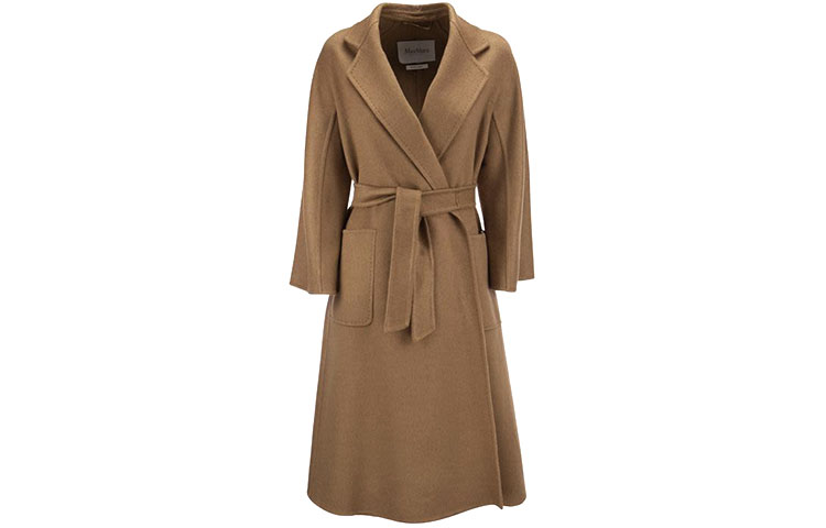 (Women) 'S Max Mara MaxMara Ludmilla Wool Bathrobe Coat for Women in Gray Brown 10110121600-020
