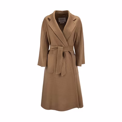 (Women) 'S Max Mara MaxMara Ludmilla Wool Bathrobe Coat for Women in Gray Brown 10110121600-020
