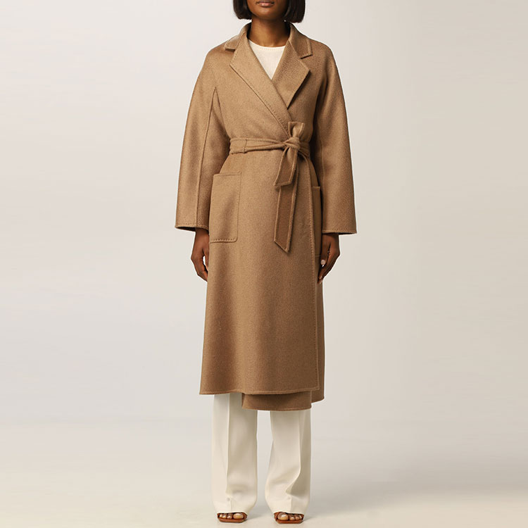 (Women) 'S Max Mara MaxMara Ludmilla Wool Bathrobe Coat for Women in Gray Brown 10110121600-020 圖 5