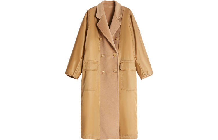 (Women) 'S Max Mara MaxMara Madame 101801 70th Classic Double-Faced Wool Coat Women Camel Mix 1016411606001-MAD1951