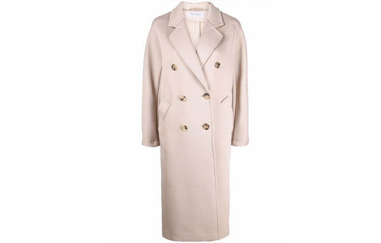 (Women) 'S Max Mara MaxMara Madame 101801  Classic Double-Faced Wool Coat Pink White. 19010121600001-MADAME