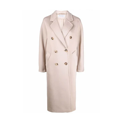 (Women) 'S Max Mara MaxMara Madame 101801 Classic Double-Faced Wool Coat Pink White. 19010121600001-MADAME