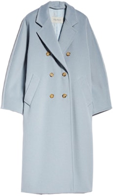 (W) ''S Max Mara MaxMara Madame 101801 Mantel Panjang Double-Breasted - Biru Solid 1018013306027-MADAME Order (W) ''S Max Mara MaxMara Madame 101801 Mantel Panjang Double-Breasted - Biru Solid 1018013306027-MADAME