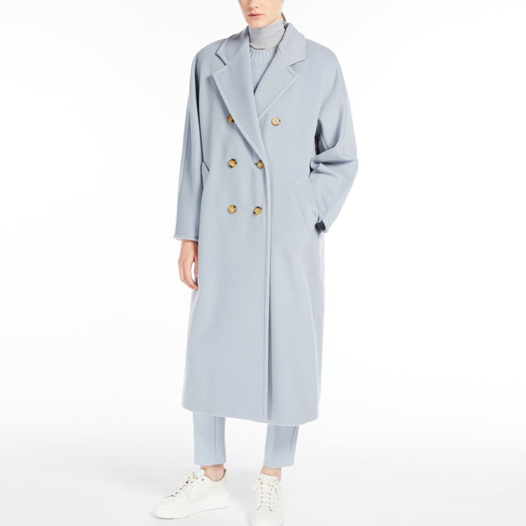 Lookbook (W) ''S Max Mara MaxMara Madame 101801 Mantel Panjang Double-Breasted - Biru Solid 1018013306027-MADAME