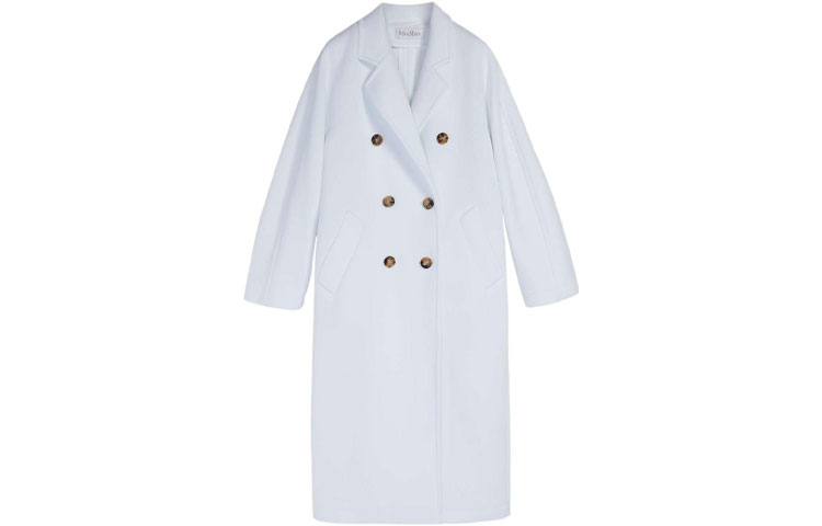 (Women) 'S Max Mara MaxMara Madame 101801  White Lightweight Double-Faced Wool Coat. 1901012106004-MADAME2