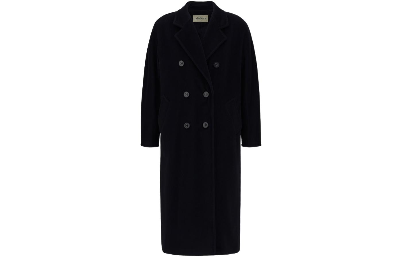 Order (Women) 'S Max Mara MaxMara Madame 101801 Black Double-Breasted Wool Coat for Women 1018012906003-MADAME