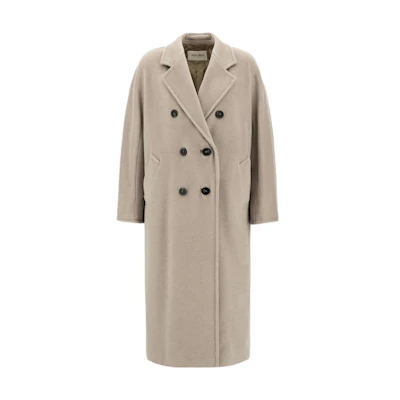 (Women) 'S Max Mara MaxMara Madame 101801 Classic Double-Faced Wool Coat Women Beige 1018012906032-MADAME