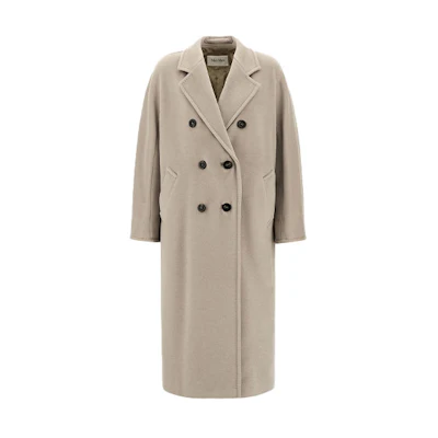(Women) 'S Max Mara MaxMara Madame 101801 Oversized Double-Faced Wool Coat Women’s Gray Classic 1018011906002-MADAME