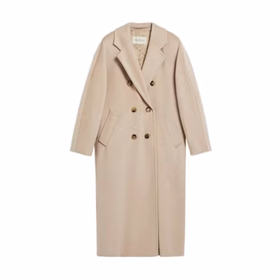 (Women) 'S Max Mara MaxMara MADAME 101801 Series Double-Breasted Long Coat Women’s Beige Casual 1018014106032