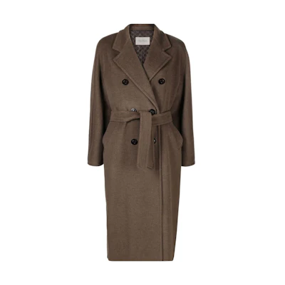(Women) 'S Max Mara MaxMara Madame Classic Double-Faced Wool Coat Brown Loose Fit 10180123600033-MADAME