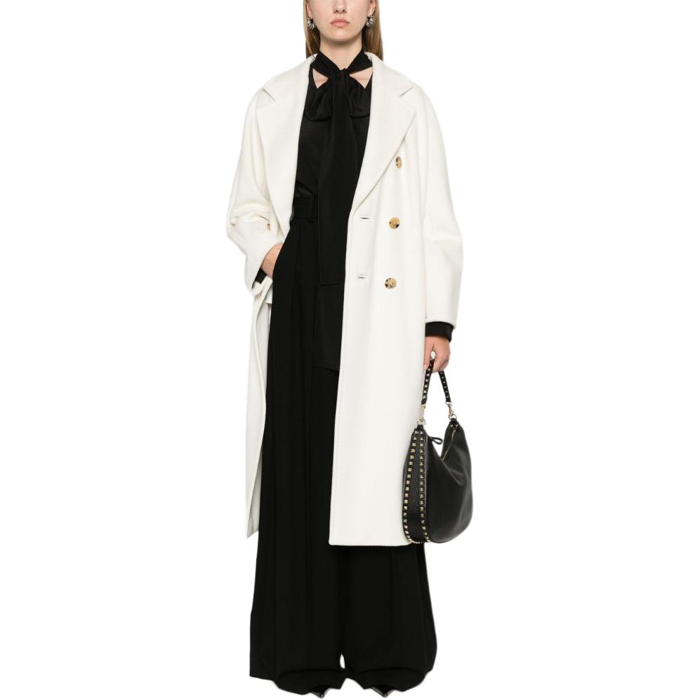 (Women) 'S Max Mara MaxMara Madame Ivory White Double-Breasted Loose Long Sleeve Coat for Women. 2421018011-MADAME 圖 3