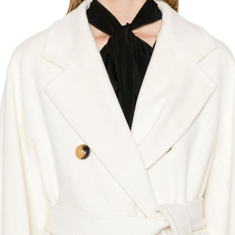 (Women) 'S Max Mara MaxMara Madame Ivory White Double-Breasted Loose Long Sleeve Coat for Women. 2421018011-MADAME 圖 6
