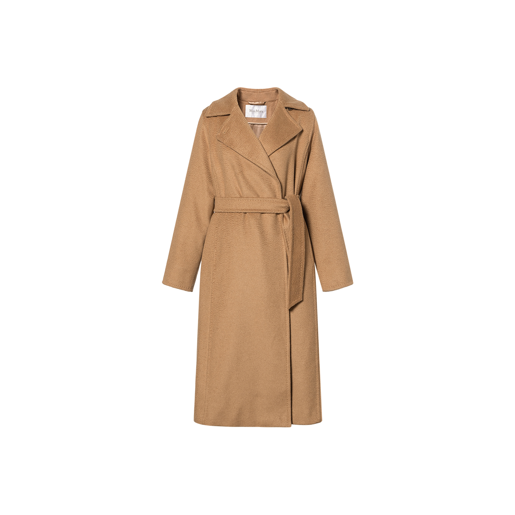 (Women) 'S Max Mara MaxMara Manuela Camel Wool Belted Mid-Length Coat for Women 1016140906001-MANUELA