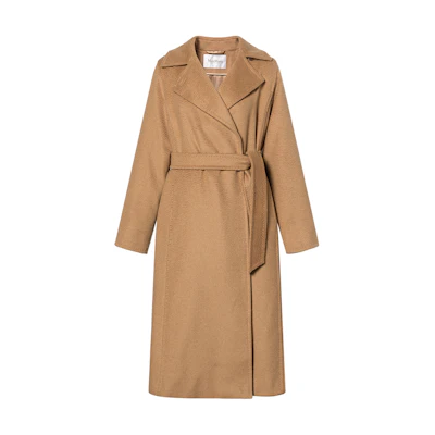 (Women) 'S Max Mara MaxMara Manuela Camel Wool Belted Mid-Length Coat for Women 1016140906001-MANUELA