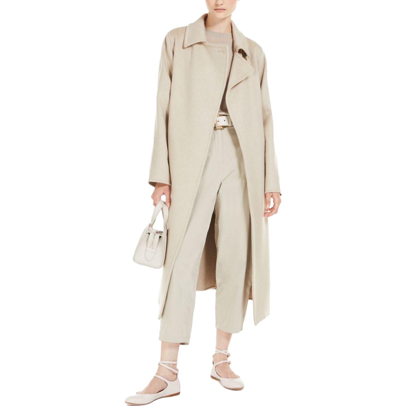 Shop (Women) 'S Max Mara MaxMara Manuela Double-Faced Wool Belted Coat Women’s Sand Color. 1016063906032-MANUELA1