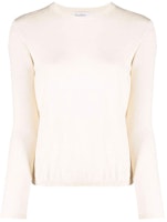 (Women) 'S Max Mara MaxMara Marmo White Cashmere Knit Logo Crewneck Sweater. 13661319600-MARMO-008 (Women) 'S Max Mara MaxMara Marmo White Cashmere Knit Logo Crewneck Sweater. 13661319600-MARMO-008